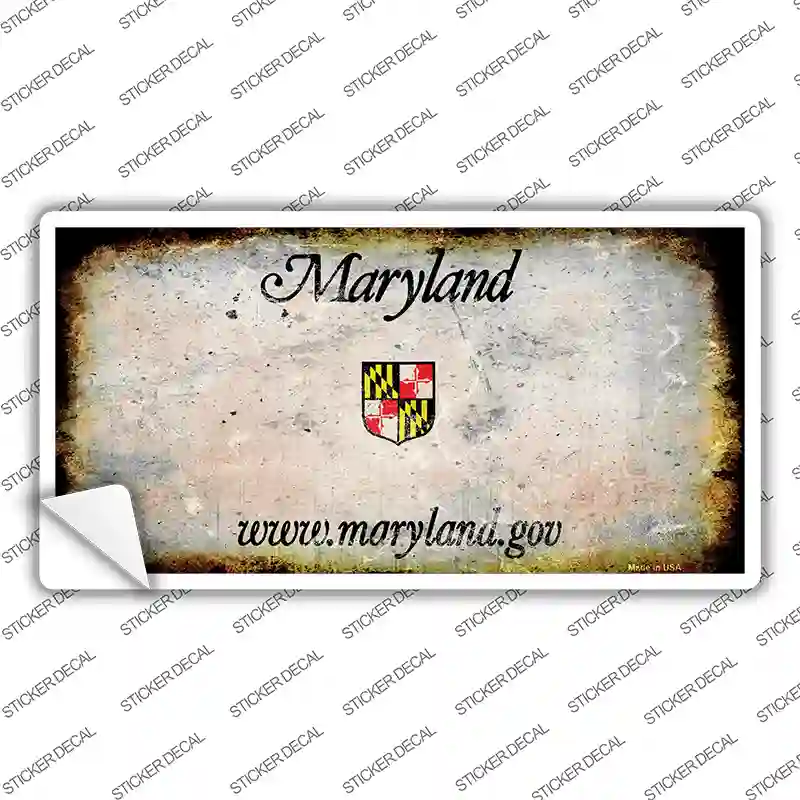 Maryland State Rusty Novelty Sticker Decal