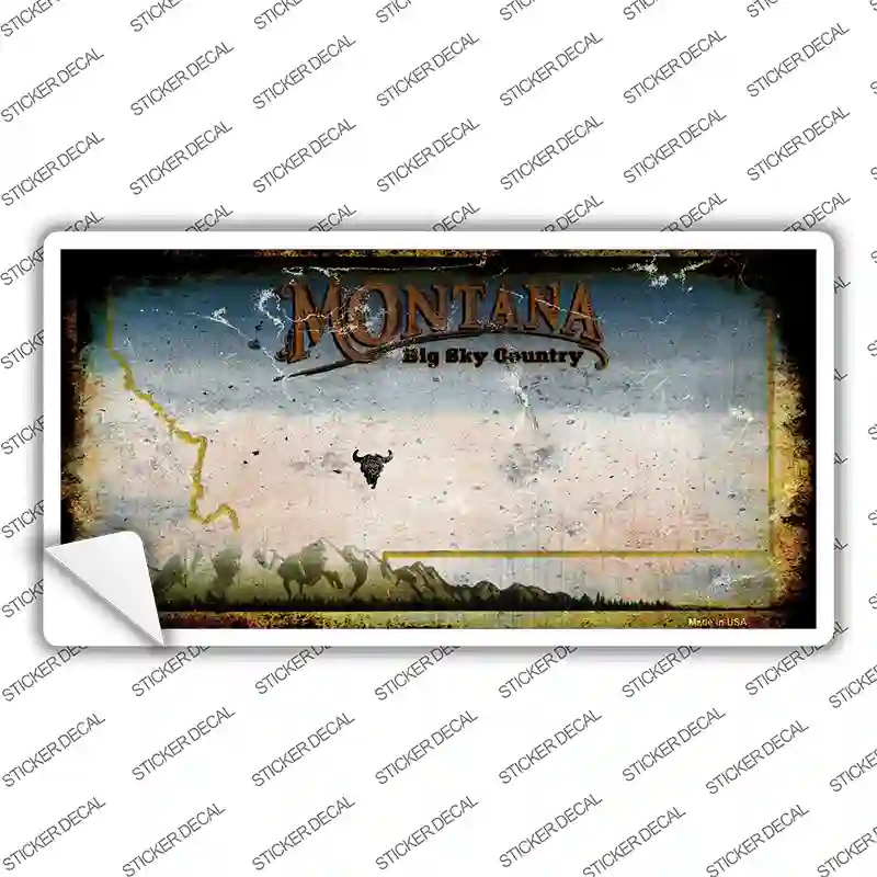 Montana State Rusty Novelty Sticker Decal