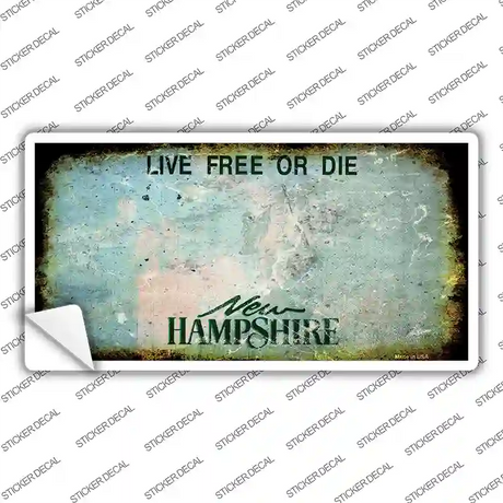 New Hampshire State Rusty Novelty Sticker Decal