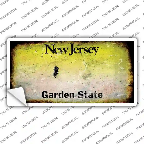 New Jersey State Rusty Novelty Sticker Decal