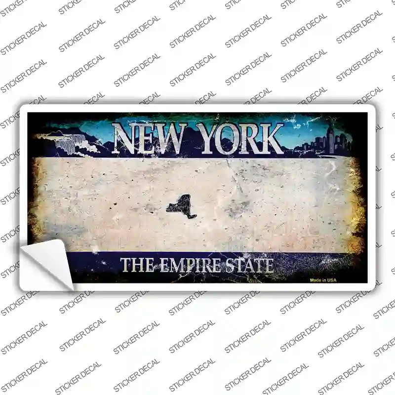 New York State Rusty Novelty Sticker Decal