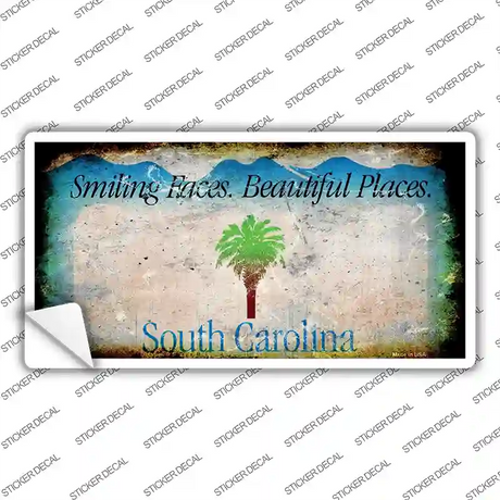 South Carolina State Rusty Novelty Sticker Decal