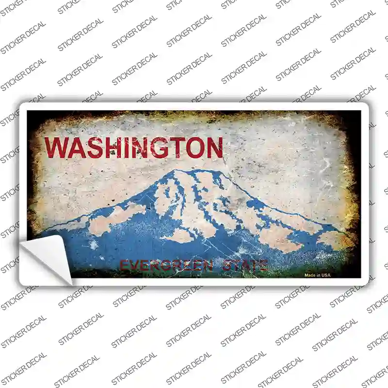 Washington State Rusty Background Novelty Sticker Decal