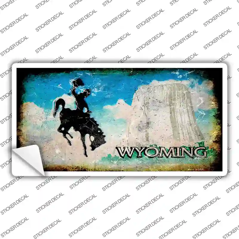 Wyoming State Rusty Novelty Sticker Decal