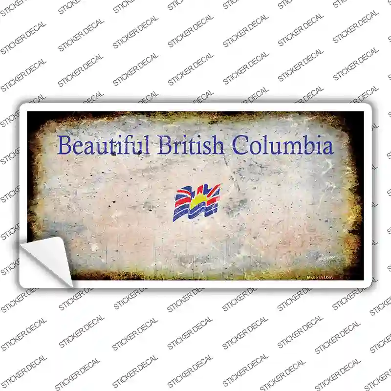 British Columbia Rusty Novelty Sticker Decal