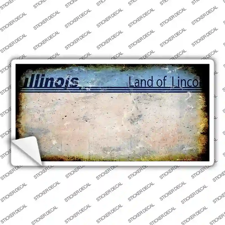 Illinois State Rusty Background Novelty Sticker Decal