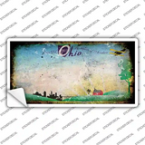 Ohio State Rusty Background Novelty Sticker Decal