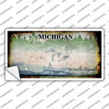 Michigan State Rusty Background Novelty Sticker Decal