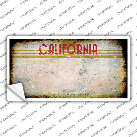 California Golden State Rusty Blank Novelty Sticker Decal