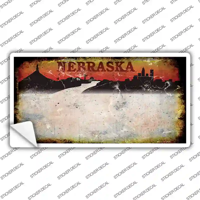 Nebraska Rusty Novelty Sticker Decal