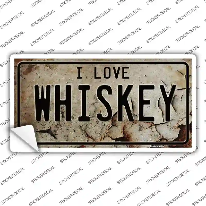 I Love Whiskey Novelty Sticker Decal