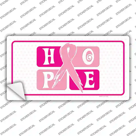 Hope Breast Cancer Ribbon Novelty Sticker Decal