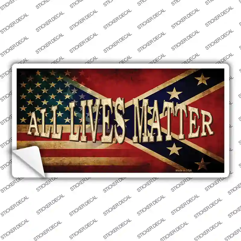 All Lives Matter Confederate Flag Novelty Sticker Decal