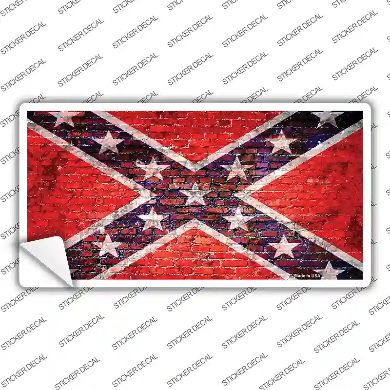 Rebel Flag Brick Wall Novelty Sticker Decal