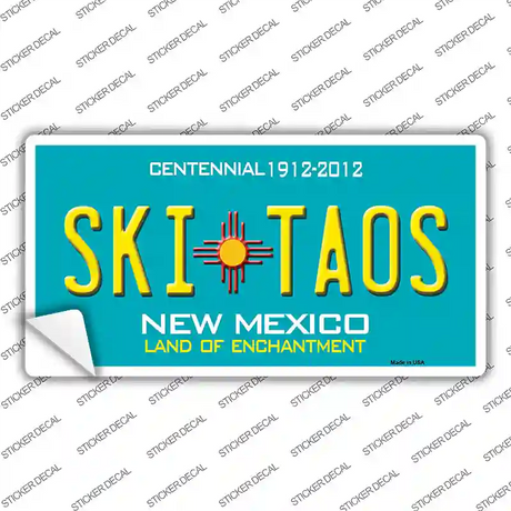 Ski Taos Teal New Mexico Novelty Sticker Decal