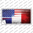 United States France Flag Fade Novelty Sticker Decal