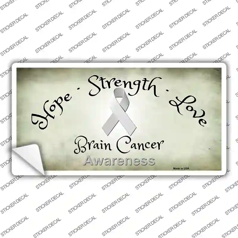 Brain Cancer Ribbon Novelty Sticker Decal