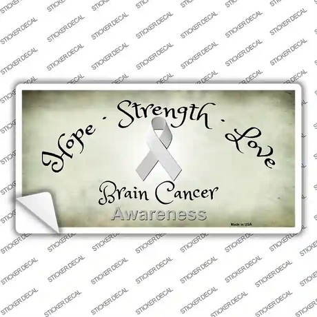 Brain Cancer Ribbon Novelty Sticker Decal