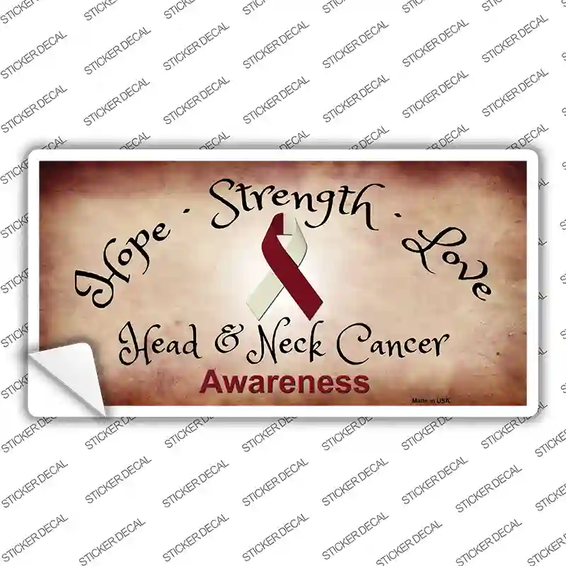 Head and Neck Cancer Ribbon Novelty Sticker Decal