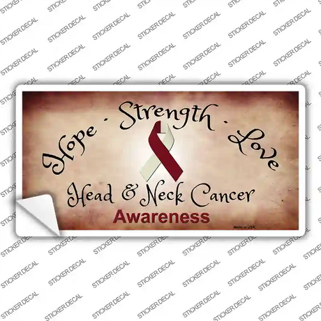 Head and Neck Cancer Ribbon Novelty Sticker Decal