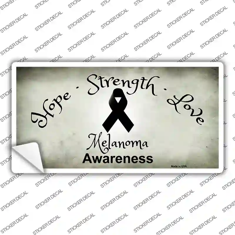 Melanoma Cancer Ribbon Novelty Sticker Decal