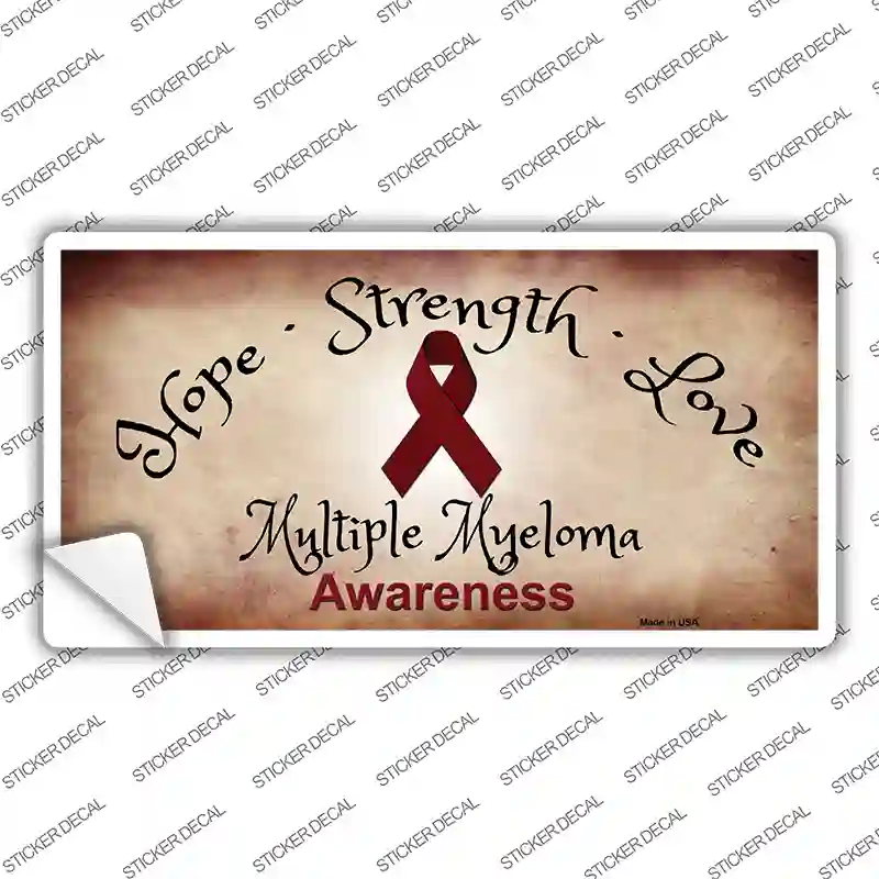 Multiple Myeloma Cancer Ribbon Novelty Sticker Decal