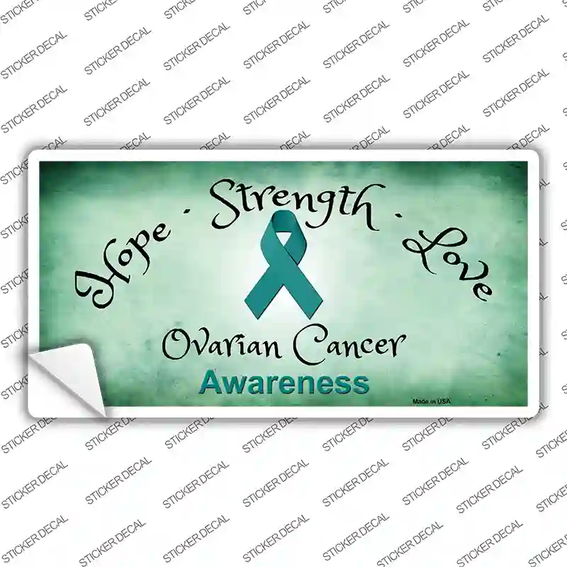 Ovarian Cancer Ribbon Novelty Sticker Decal