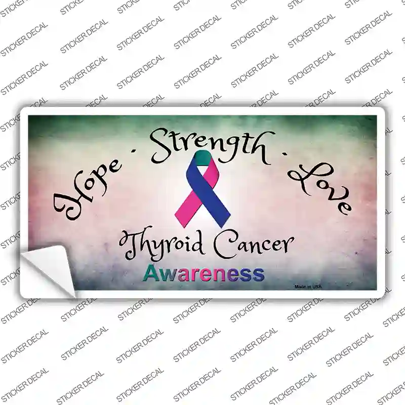 Thyroid Cancer Ribbon Novelty Sticker Decal