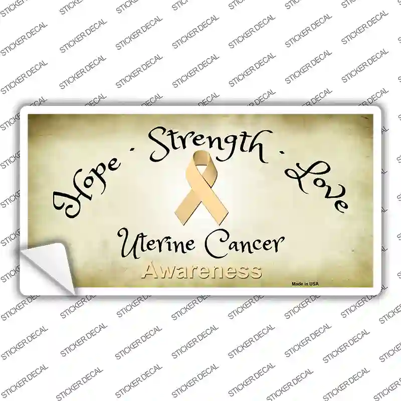 Uterine Cancer Ribbon Novelty Sticker Decal