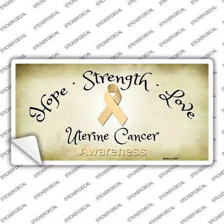 Uterine Cancer Ribbon Novelty Sticker Decal