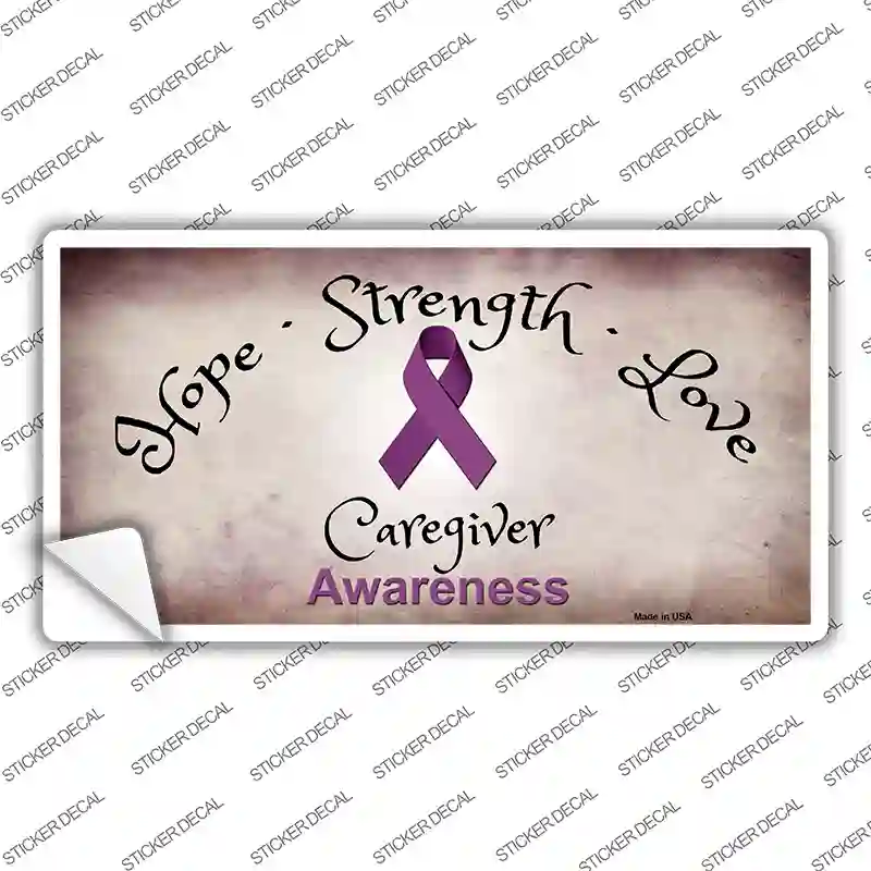 Honors Caregivers Ribbon Novelty Sticker Decal