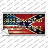 We All Cant Be Yankees Novelty Sticker Decal