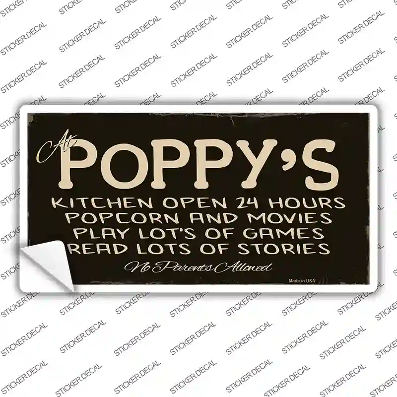 At Poppys Novelty Sticker Decal