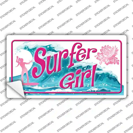 Surfer Girl Novelty Sticker Decal