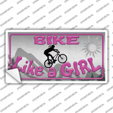 Bike Like A Girl Pink Novelty Sticker Decal