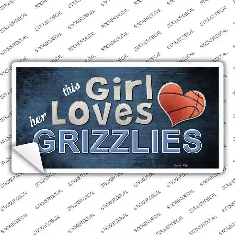 This Girl Loves Her Grizzlies Novelty Sticker Decal