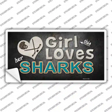 This Girl Loves Her Sharks Novelty Sticker Decal