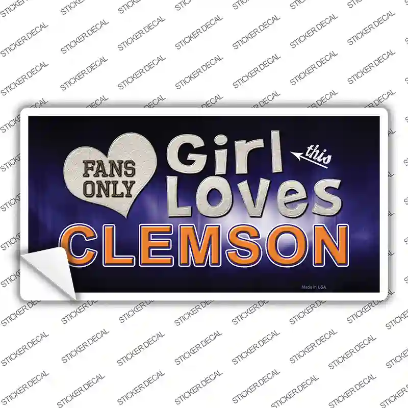 This Girl Loves Clemson Novelty Sticker Decal