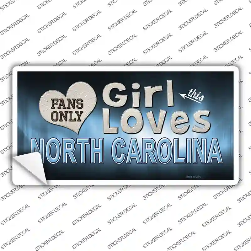 This Girl Loves North Carolina Novelty Sticker Decal