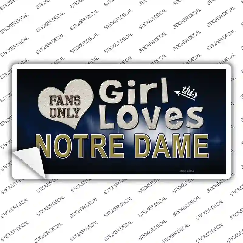 This Girl Loves Notre Dame Novelty Sticker Decal