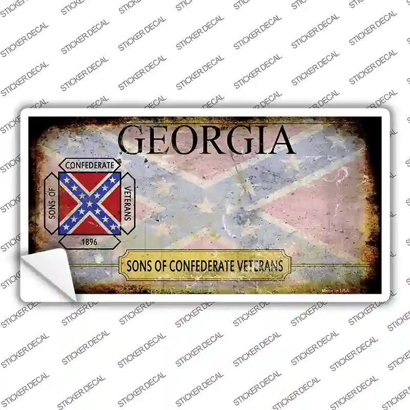 Georgia Rusty State Novelty Sticker Decal