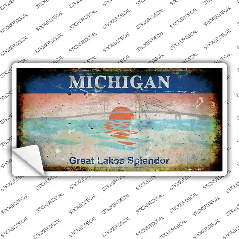 Michigan Rusty State Novelty Sticker Decal
