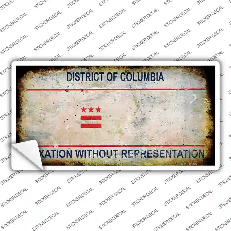 District Of Columbia Rusty State Novelty Sticker Decal