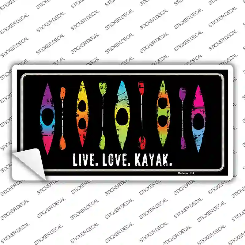 Live Love Kayak Novelty Sticker Decal
