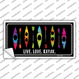 Live Love Kayak Novelty Sticker Decal