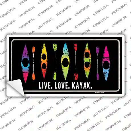 Live Love Kayak Novelty Sticker Decal