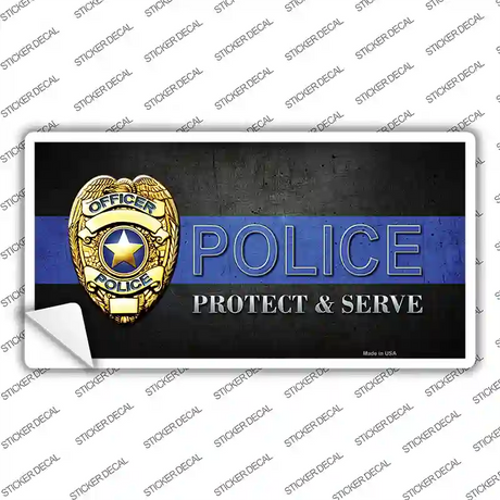 Police Badge Thin Blue Line Novelty Sticker Decal