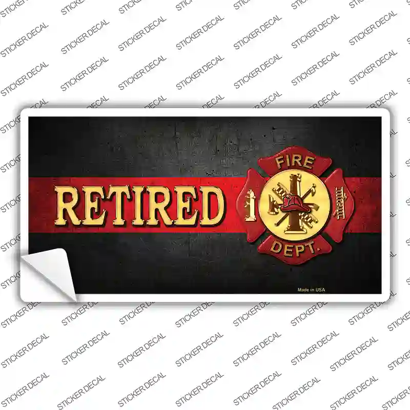 Retired Fire Thin Red Line Novelty Sticker Decal