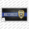 Retired Police Thin Blue Line Novelty Sticker Decal