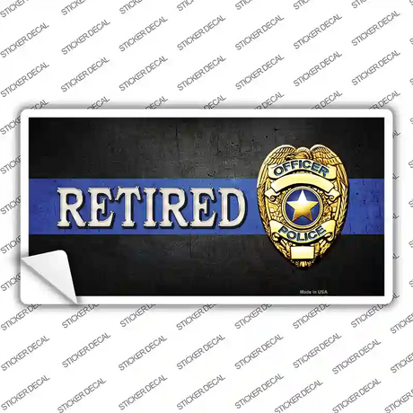 Retired Police Thin Blue Line Novelty Sticker Decal